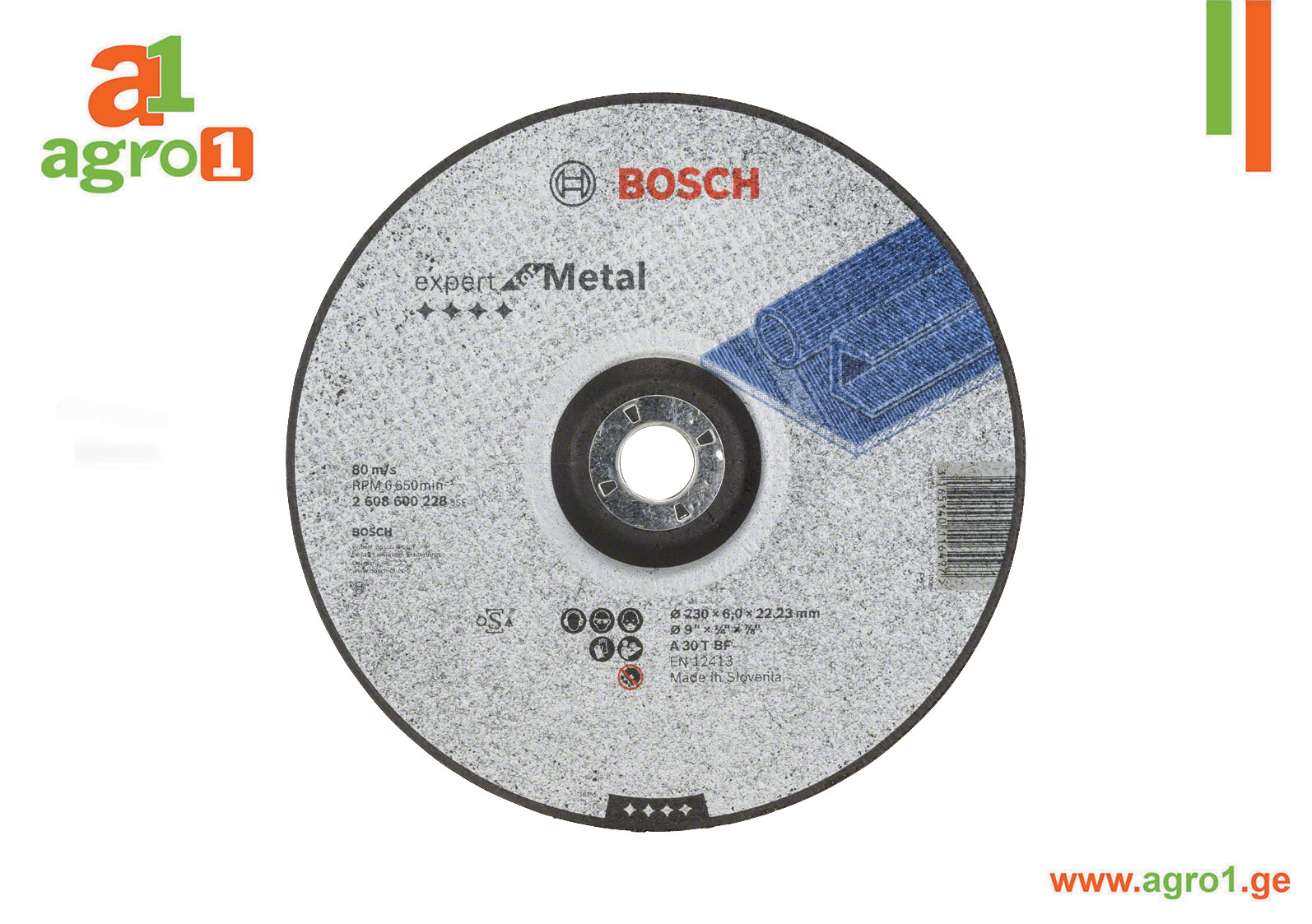 მეტალის საჭრელის დისკი BOSCH disc Expert for Metal 230x6x22.23mm, S